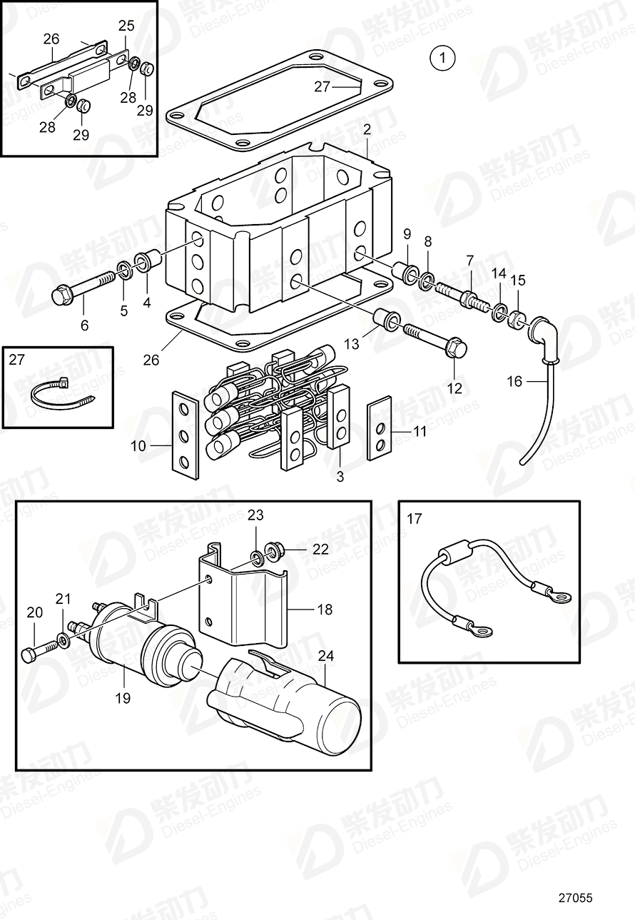 VOLVO Cable harness 3888621 Drawing